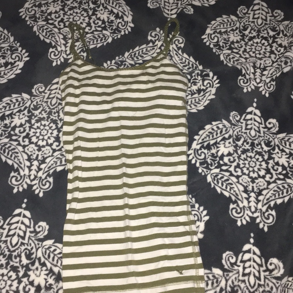 Green and white stripped tank top